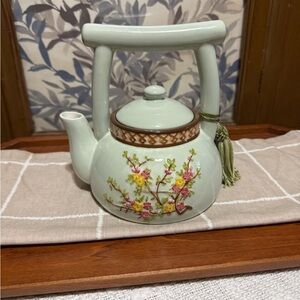 Floral Ceramic Teapot with Tassel
